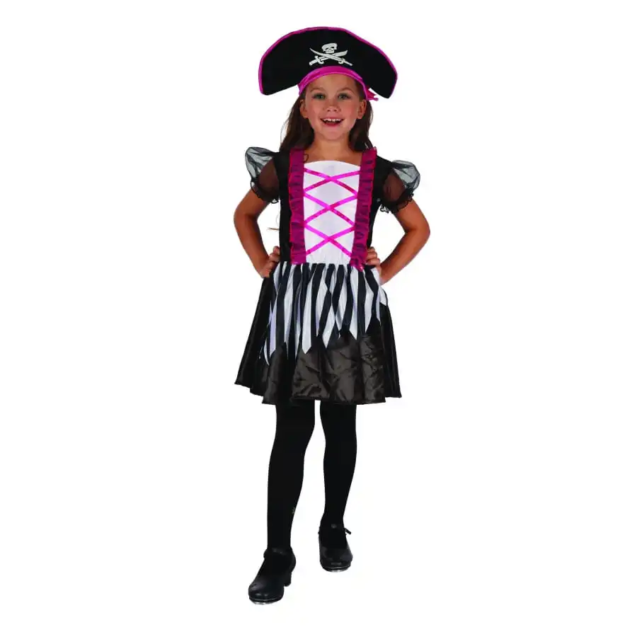 Déguisement Noir Blanc Rose De Petite Piratesse – Image 4
