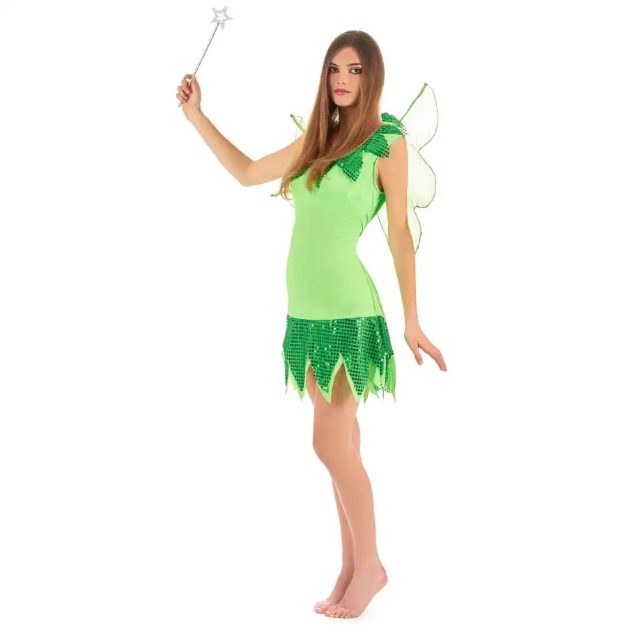 Déguisement Pailleté De Fée Verte Pour Femme – Image 3