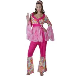 Déguisement Rose Fleuri De Hippie Pour Femme