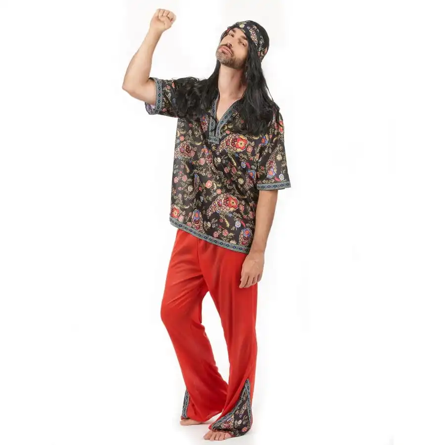 Déguisement Rouge Avec Motifs Hippie Pour Homme – Image 2
