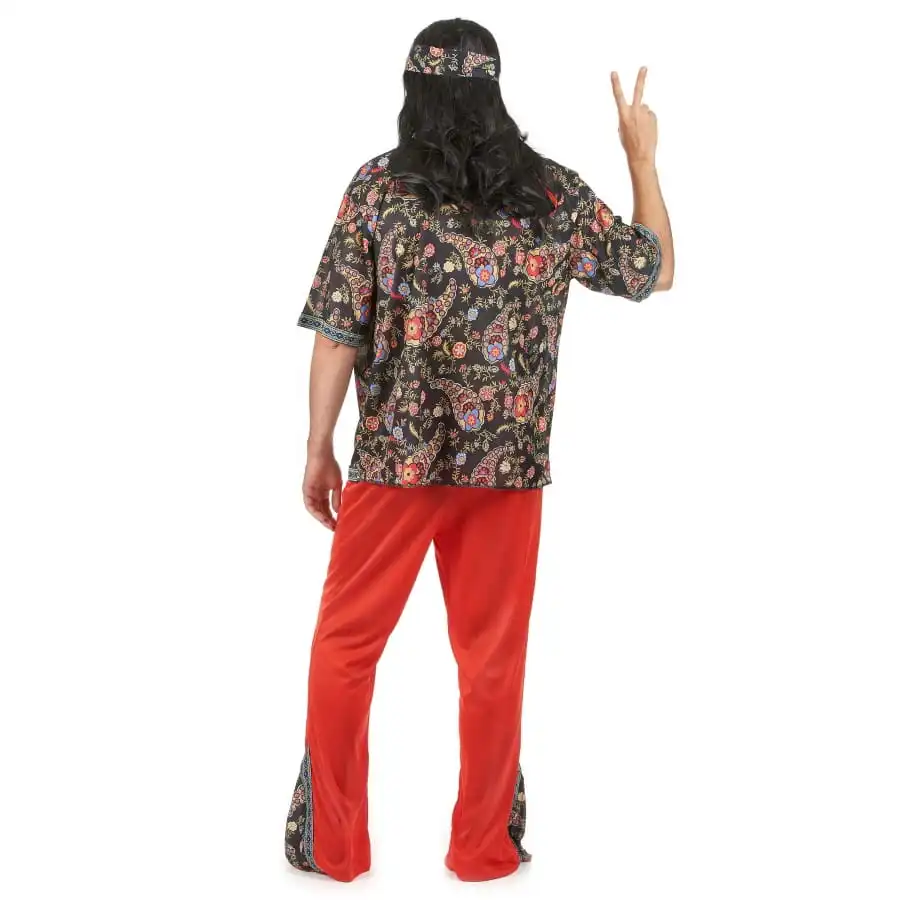 Déguisement Rouge Avec Motifs Hippie Pour Homme – Image 3