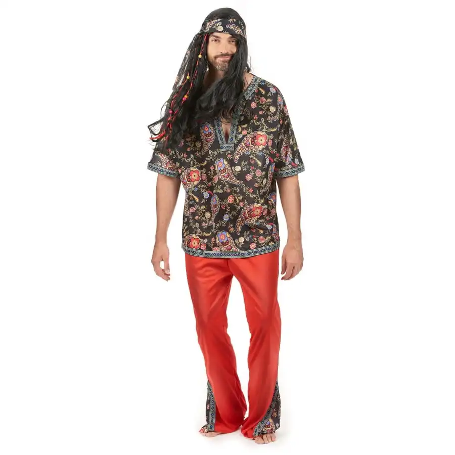 Déguisement Rouge Avec Motifs Hippie Pour Homme