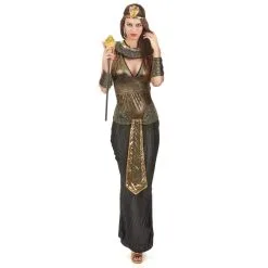 Elegant Costume Noir Et Doré De Reine Egyptienne