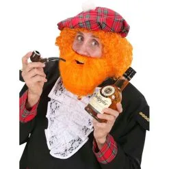 Ensemble Barbe Moustache Orange Style écossais