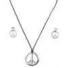 Ensemble Collier Boucles D'oreilles Hippie Argenté