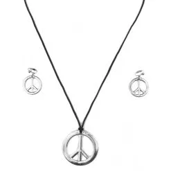 Ensemble Collier Boucles D'oreilles Hippie Argenté