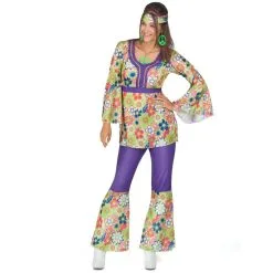 Ensemble Hippie Violet à Motifs Fleuris Pour Femme