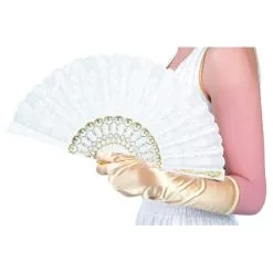 Eventail Blanc Uni En Plastique Rigide