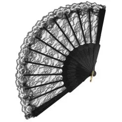 Eventail Noire En Dentelle