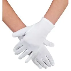 Gants Blancs Courts En Tissu Fin