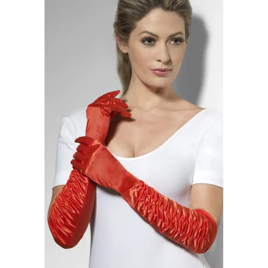 Gants Long Rouge Femme Séductrice – Image 2