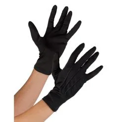 Gants Noirs Unis En Tissu Souple Pour Adulte
