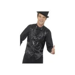 Gilet Noir à Sequins Pour Homme