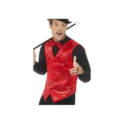 Gilet Rouge à Sequins Pour Homme