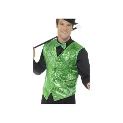 Gilet Vert à Sequins Pour Homme