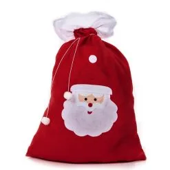 Hotte Rouge Imprimé Tête Du Père Noël