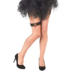 Jarretière Noire Décorée D'un Rubis