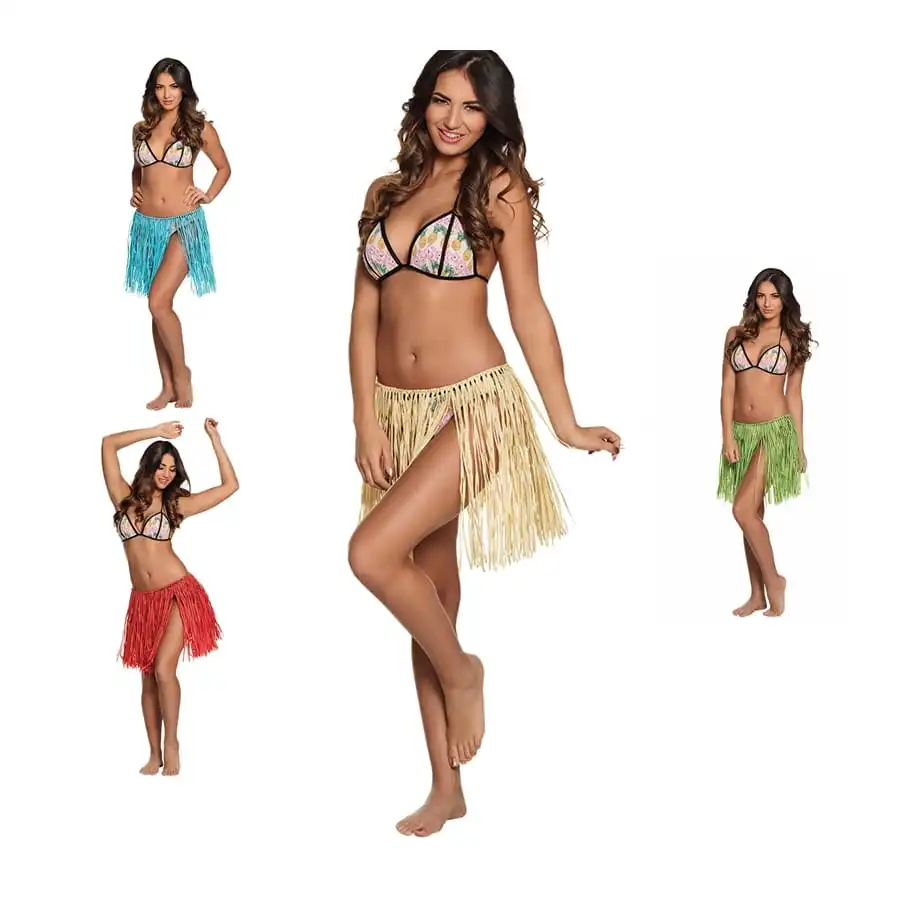 Jupe Courte HawaĂŻenne En Raphia Pour Adulte