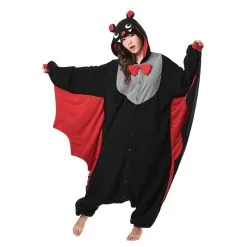 Kigurumi De Chauve Souris Noire Et Rouge, Adulte