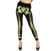 Legging Noir Avec Jambes Squelettes Vert Fluo