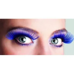 Longs Faux Cils Bleus Unis