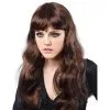 Longue Perruque Châtain Ondulée Et Frange