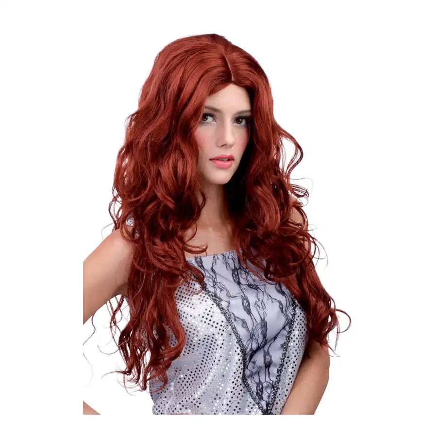 Longue Perruque Rousse Bouclée – Image 3