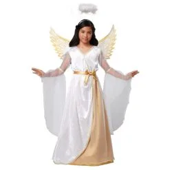 Longue Robe D'ange Pour Enfant, Avec Ailes