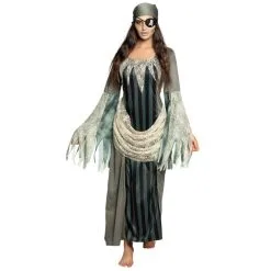 Longue Robe De Pirate Rayée Fantomatique, Adulte