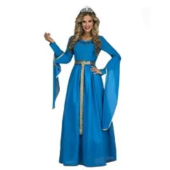 Longue Robe Médiévale Bleue Pour Femme