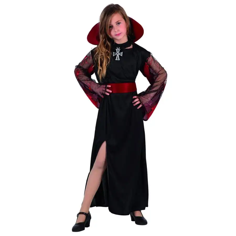 Longue Robe Noire De Vampire Pour Fillette