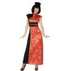 Longue Robe Rouge Noire Motifs Dorés De Chinoise