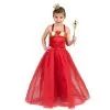 Longue Robe Rouge Voile Scintillant Pour Enfant