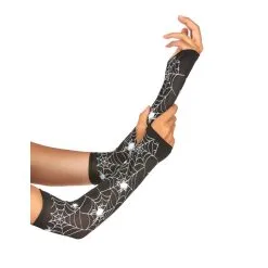 Longues Mitaines Noires Toiles D'araignées