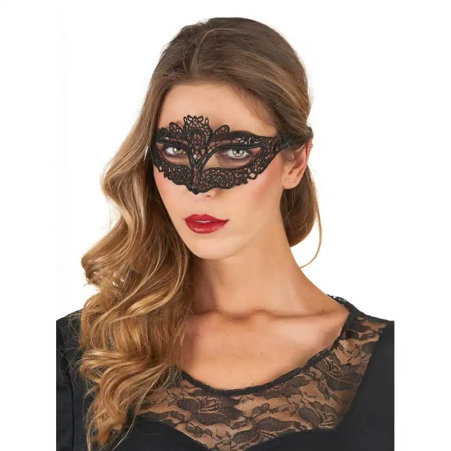 Loup En Dentelle Noire Brodée – Image 2