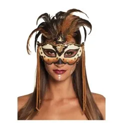 Loup Sauvage Avec Plumes Et Franges Pour Adulte