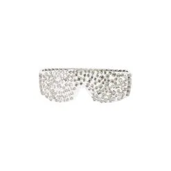 Lunettes De Fête Blanche Sequins Argentés