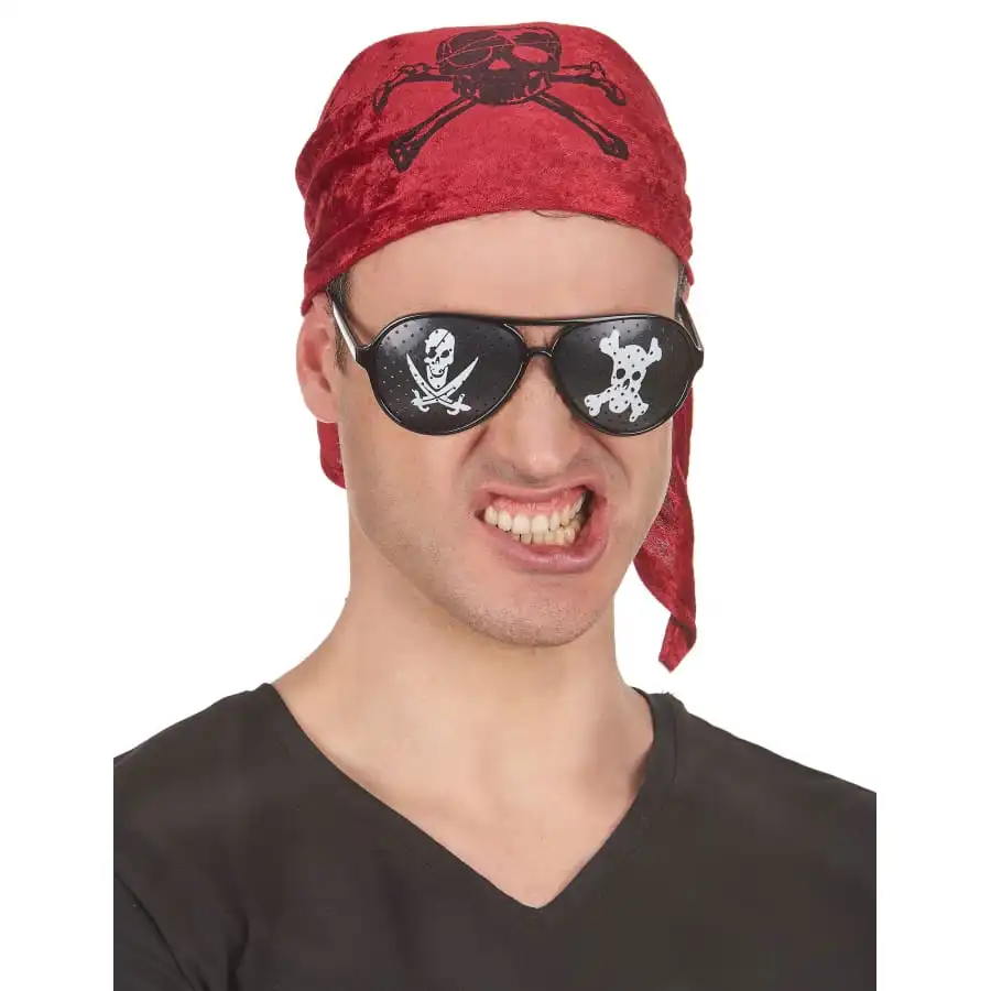 Lunettes Noires Verres Pirate – Image 2