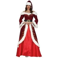 Luxueuse Tenue De Mère Noël Avec Dorures