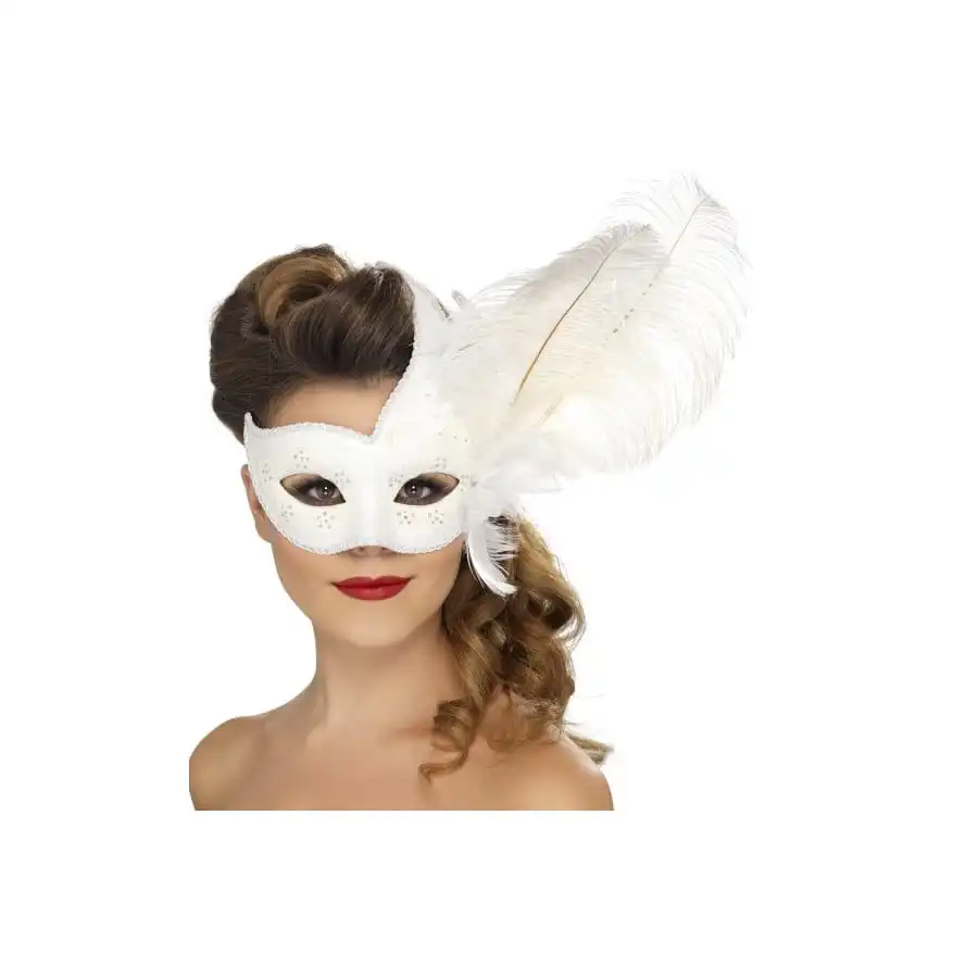 Masque De Colombine Orné De Blanc – Image 2