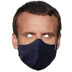 Masque De Emmanuel Macron Avec Masque, Carton Plat