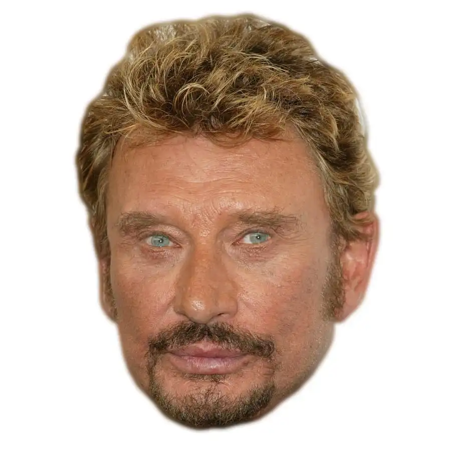Masque De Johnny Halliday En Carton Plat