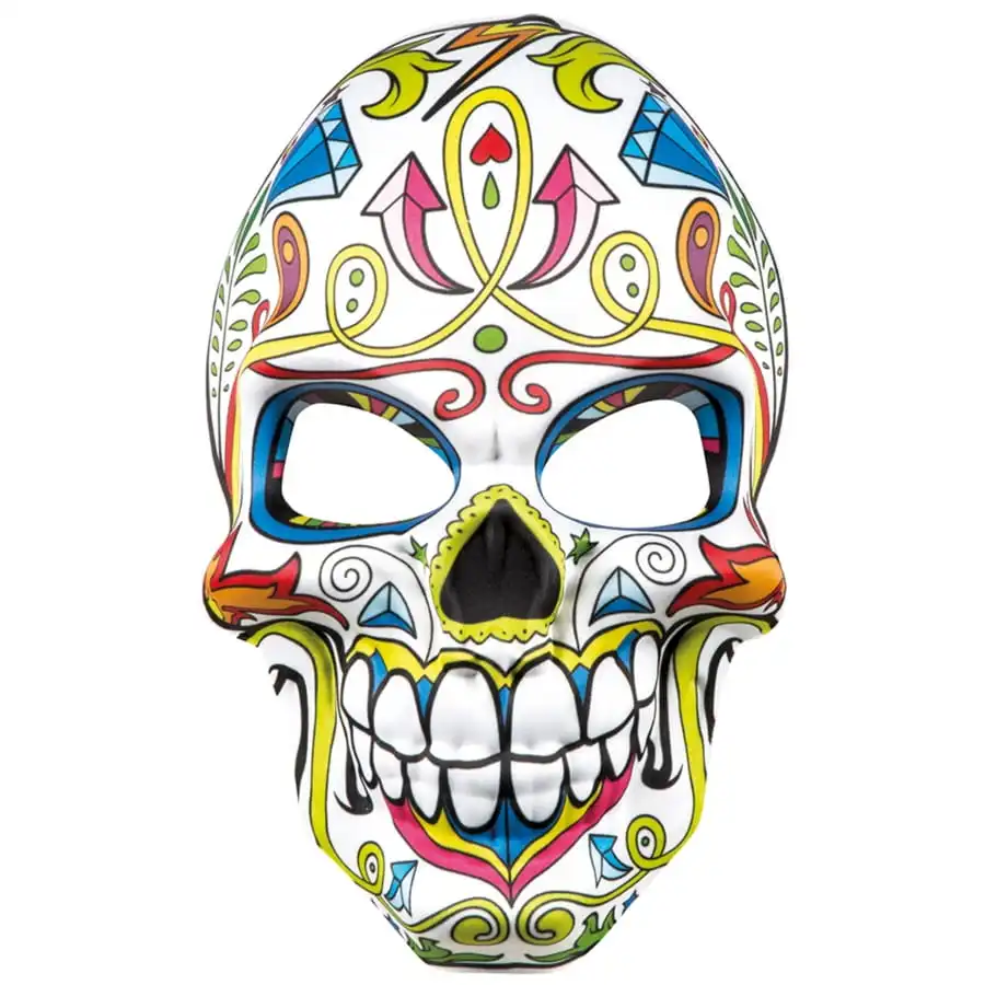 Masque Facial Blanc Dia De Los Muertos Pour Adulte – Image 2