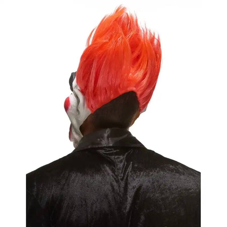 Masque Horrible Clown Avec Cheveux Rouges – Image 2