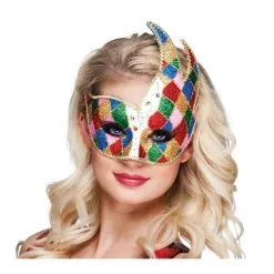 Masque Loup Arlequin Recouvert De Paillettes