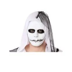 Masque Noir Et Blanc Avec Bouche Scellée, Adulte