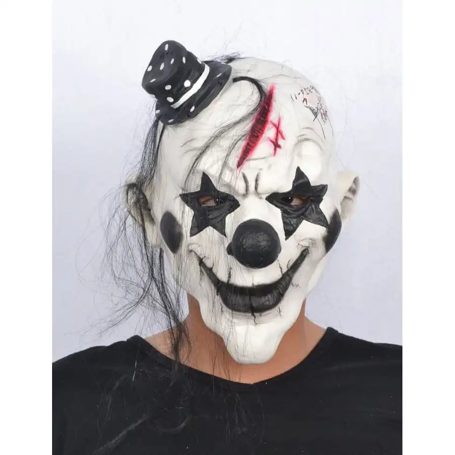 Masque Noir Et Blanc De Clown Tueur – Image 3