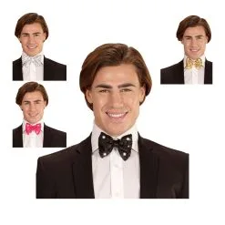 Noeud Noir LED Clignotantes Et Sequins