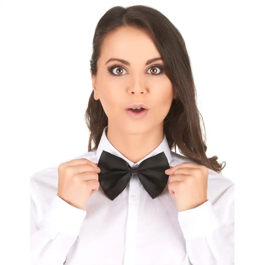 Noeud Papillon Noir Uni Avec Clips – Image 2