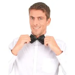 Noeud Papillon Noir Uni Avec Clips